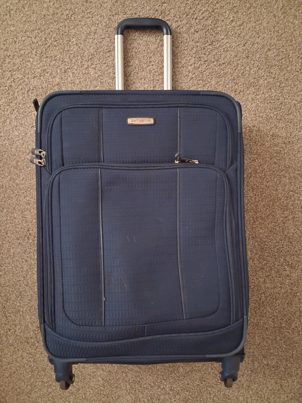 Samsonite Dark Blue Upright Spinner Carry-On